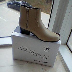 New Mens maximus #6456 bone zip boot w/cuban heel